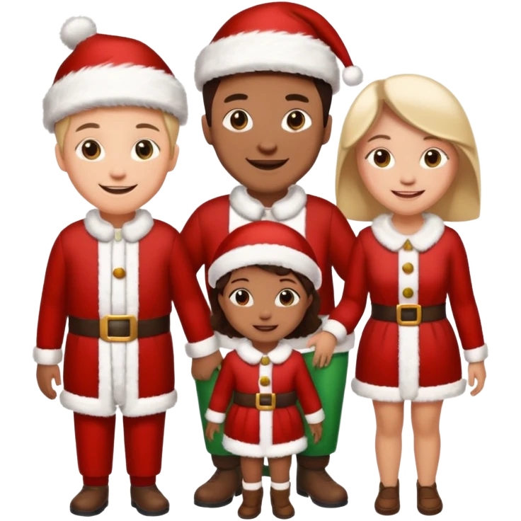 Family in   Christmas dressing emoji