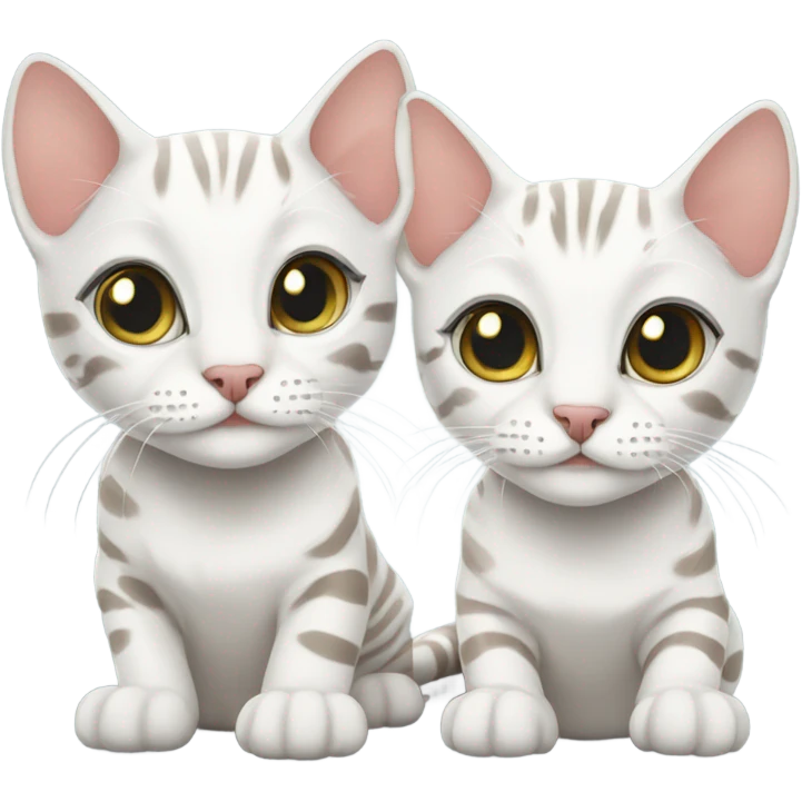 two white bengal cat emoji