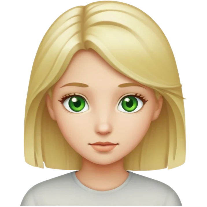 A girl with blonde hair and green eyes emoji