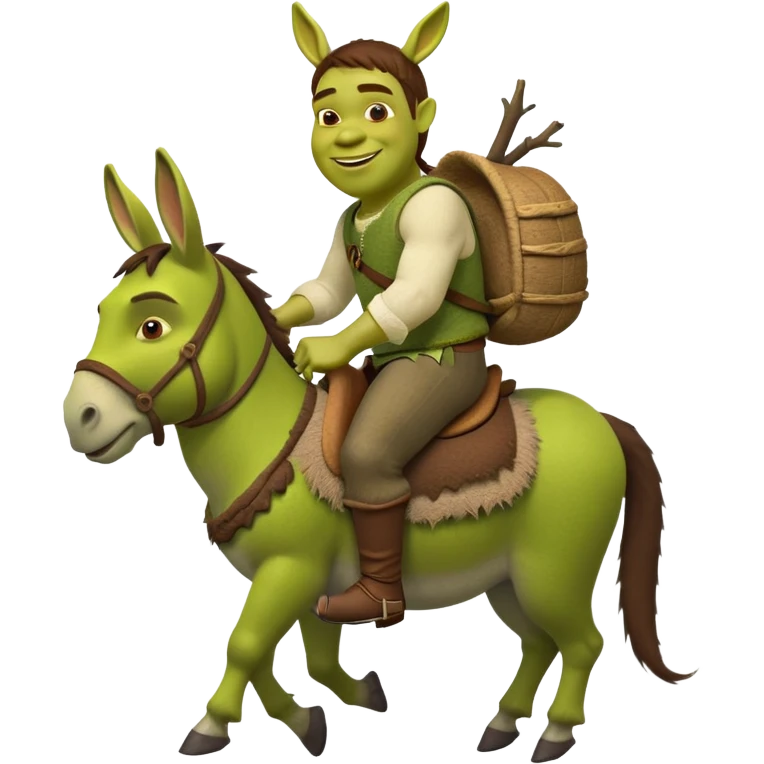 Shrek riding donkey emoji