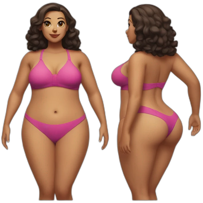Slim-Thicc woman swimsuit posing full body (curvy slim body type, perfect body, hourglass figure) emoji