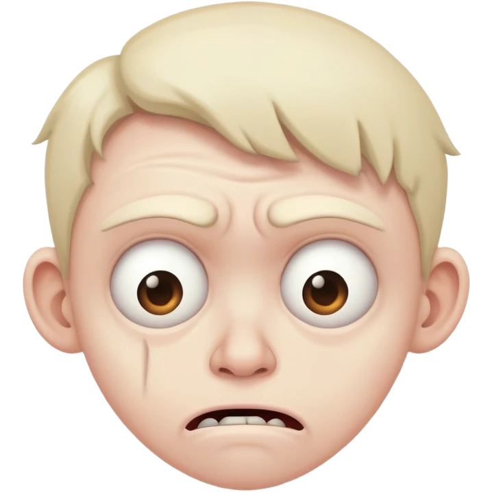 A ugly face that is showing fear and anxiety  emoji