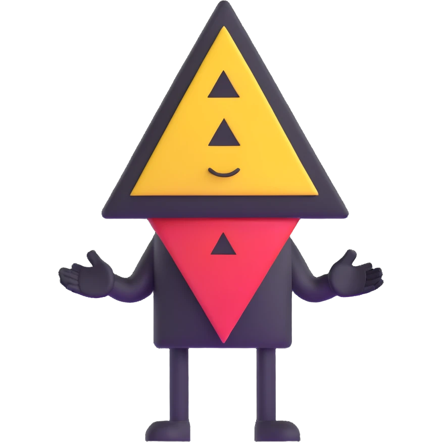 character with triangle head emoji