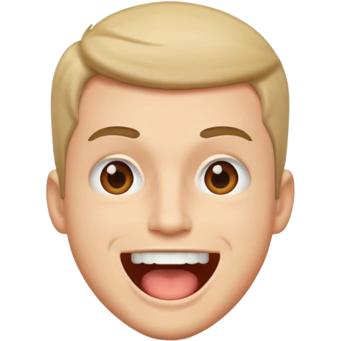 Guy happy with mouth open emoji