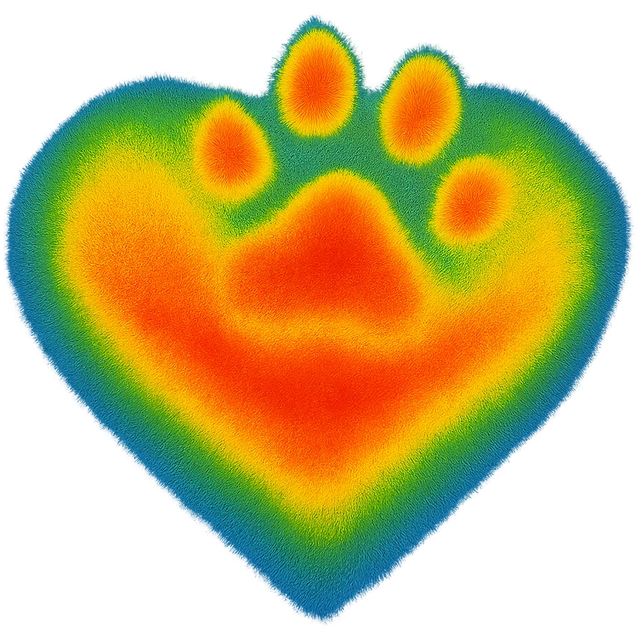 rainbow pride heart with a paw print on top, no text emoji