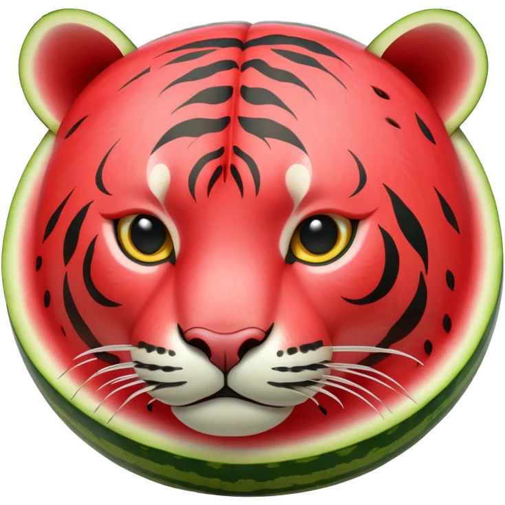 watermelon carved into tiger shape emoji
