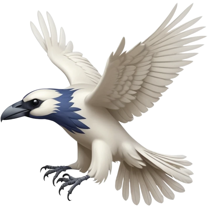 white raven flying emoji
