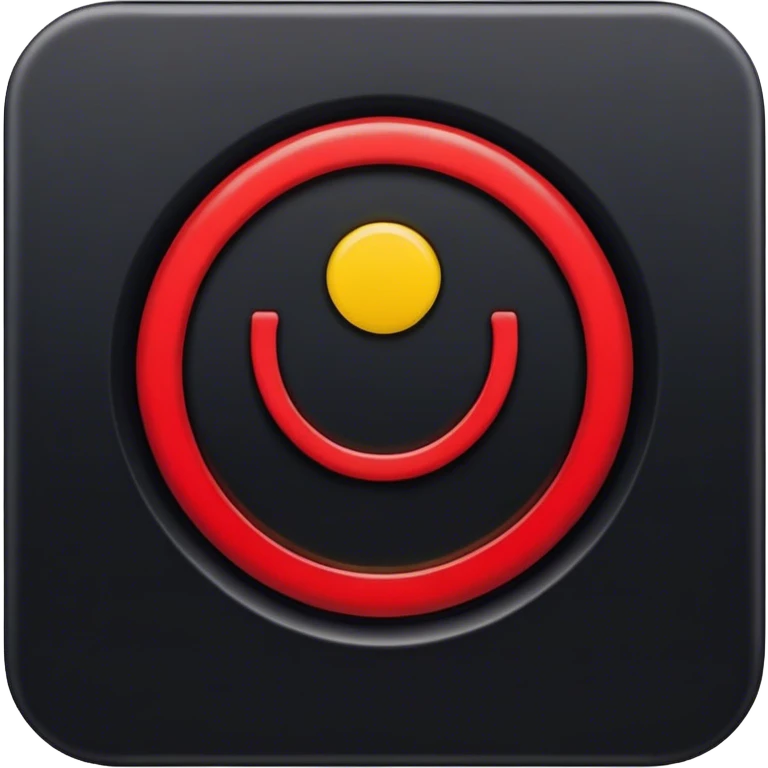 a wavy black and red rectangle with a medium sized yellow circle in the middle emoji