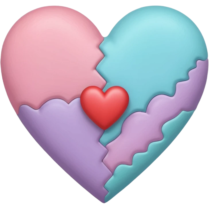 Genera un corazón que transmita paz, tranquilidad, muestre la unión de dos personas que se aman,wue los colores lo transmitan  emoji