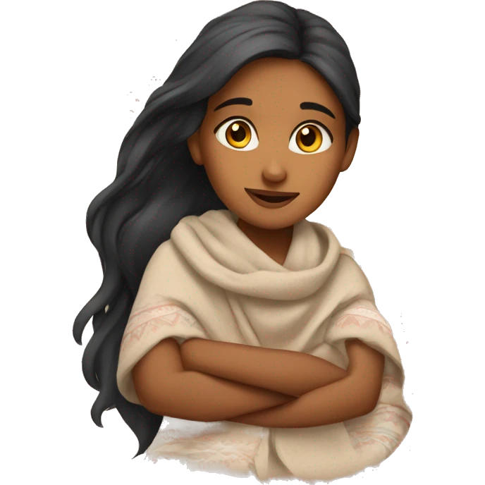 Indian girl being cozy emoji