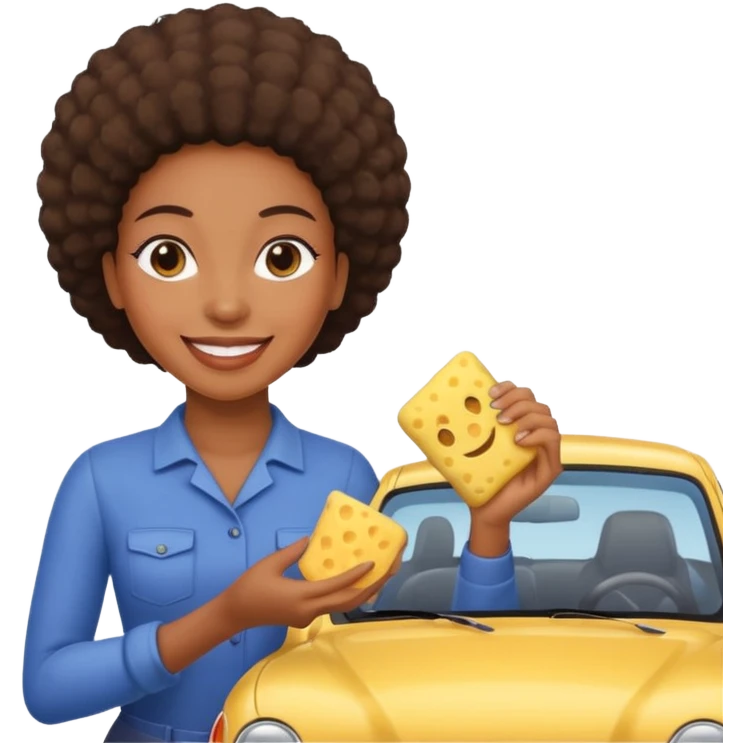 car washer black woman with car  emoji