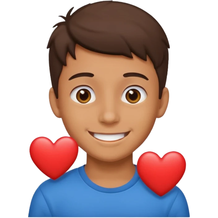 boy with heart eyes and a big smile, lover boy emoji