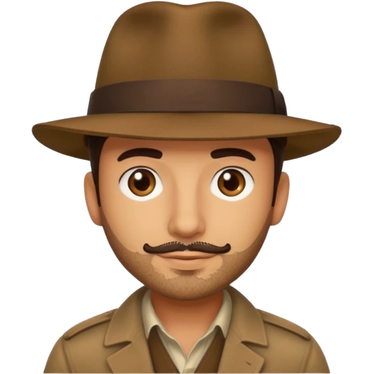 Man with stubble and olive skin wearing brown fedora emoji