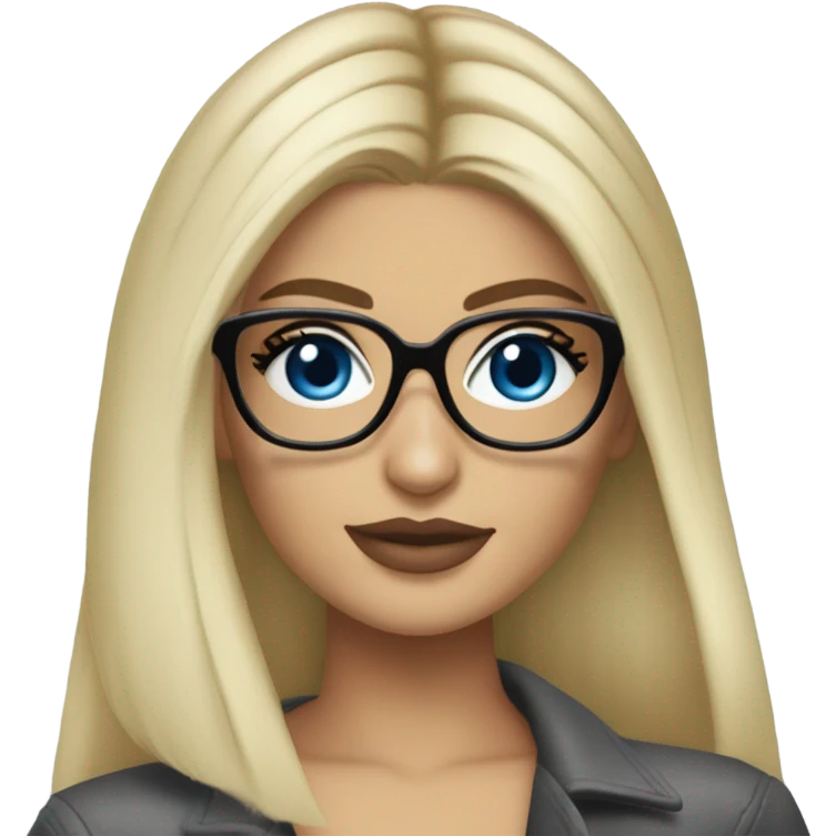 blonde kylie jenner with blue eyes and glasses  emoji