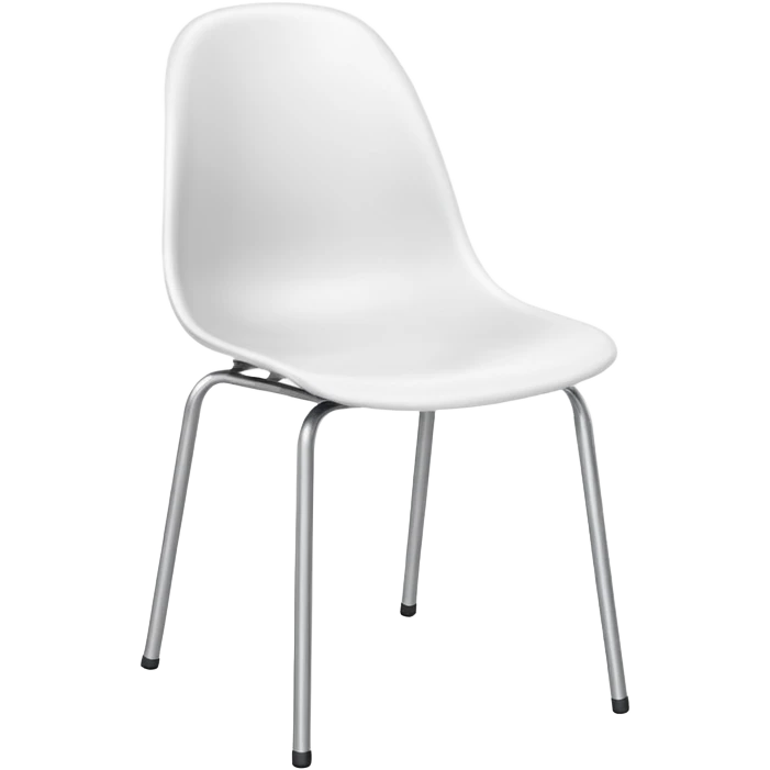 Silla blanca de plastico emoji