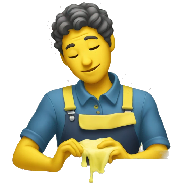 two yellow hands washing dishes emoji