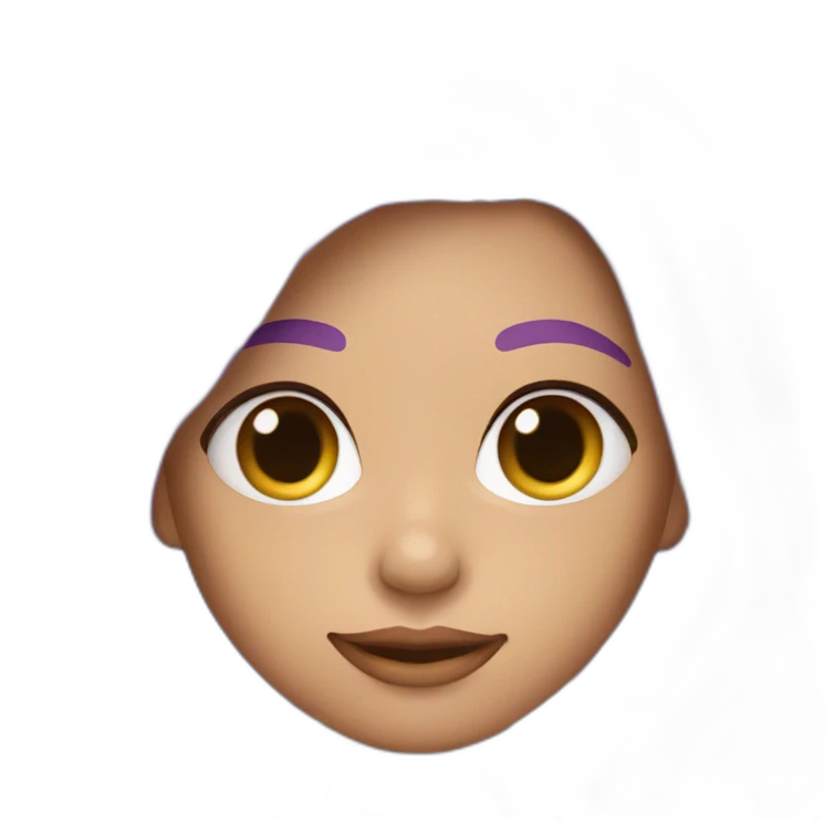 Mulher de cabelo roxo, pele clara e olho azul emoji