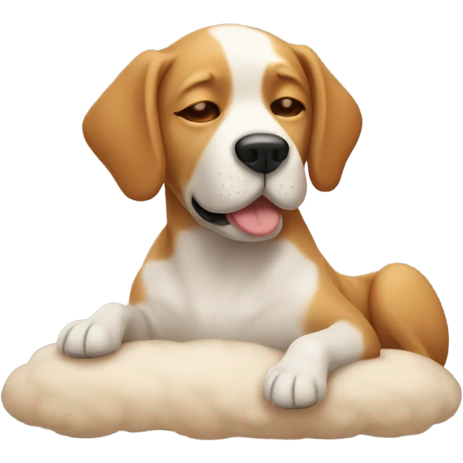 A dog laying down dreaming emoji