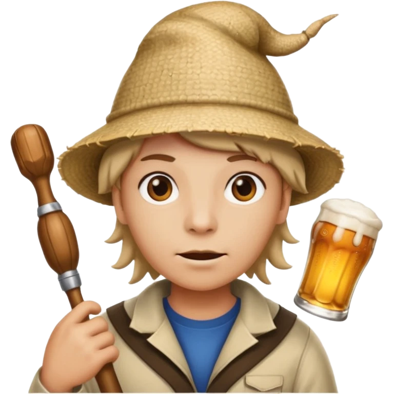  A crabby beer spelling whip emoji