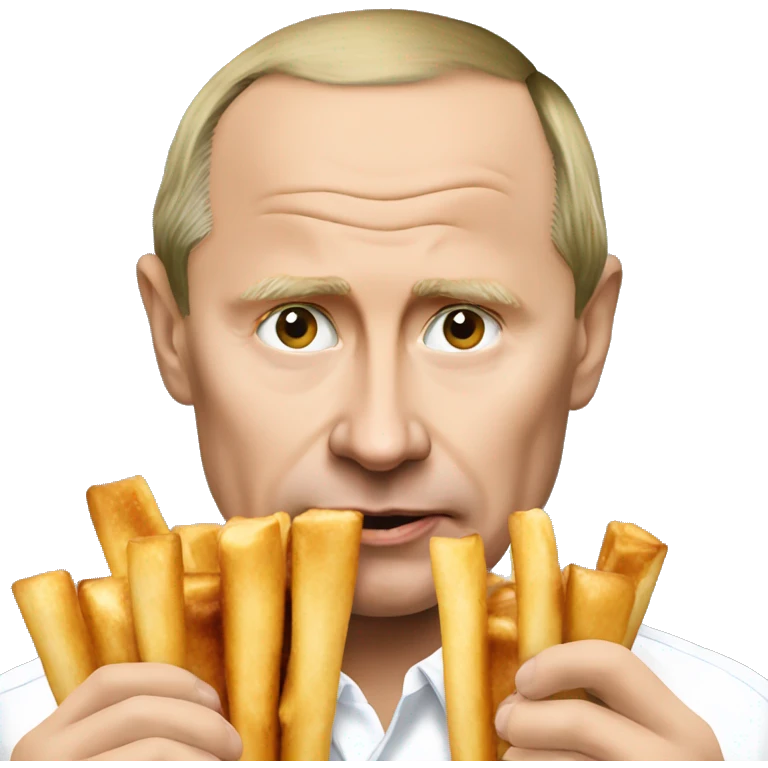 Putin eating a poutine emoji