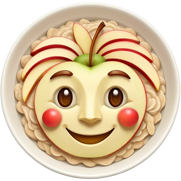 Smiling Apple oatmeal  emoji