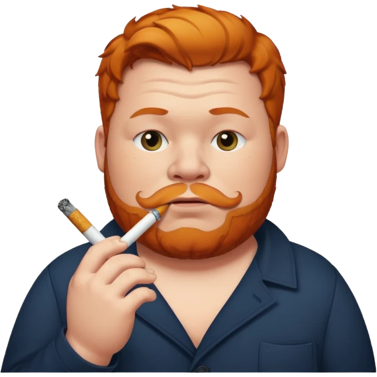 Fat ginger guy smoking cigarettes  emoji