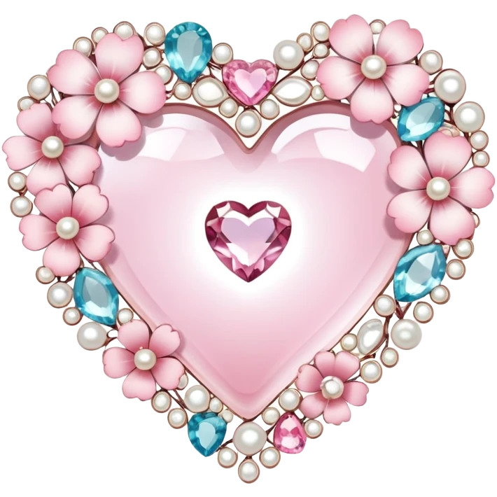 Sakura flower heart Cœur pastel suncatchers gemstones beadspearls crystals  emoji