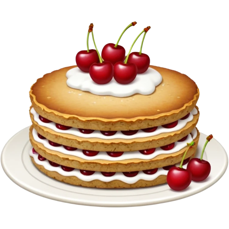 Flapjack with cherries emoji