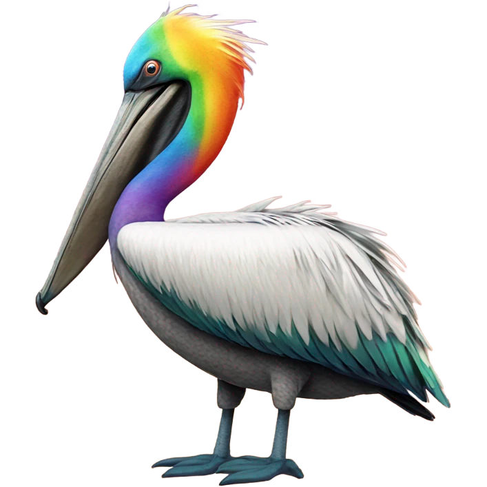 rainbow cool pelican emoji