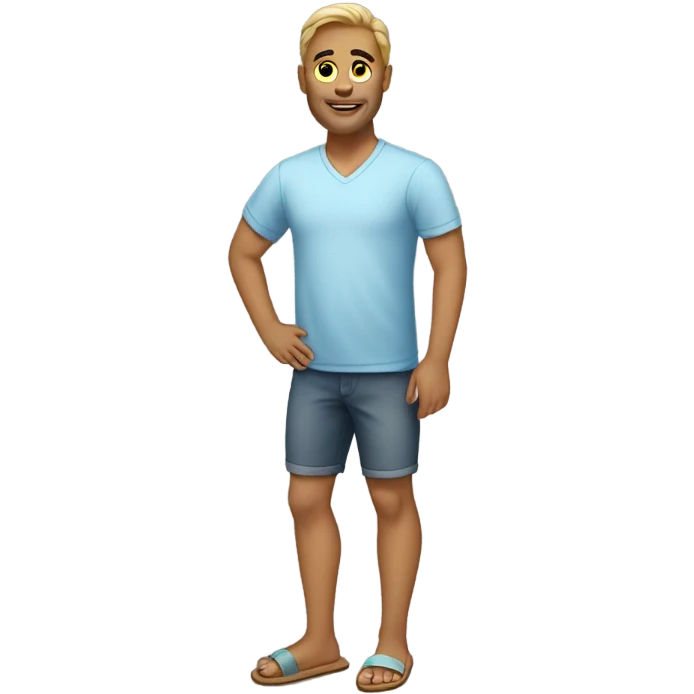 Guy with open toe slippers on  emoji