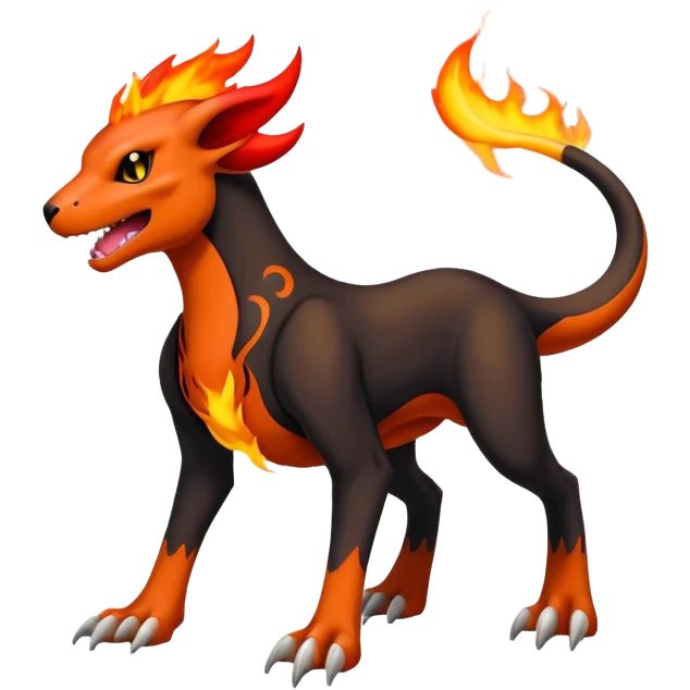 Houndoom-Charmeleon-Fakémon-hybrid-creature (full body)  emoji
