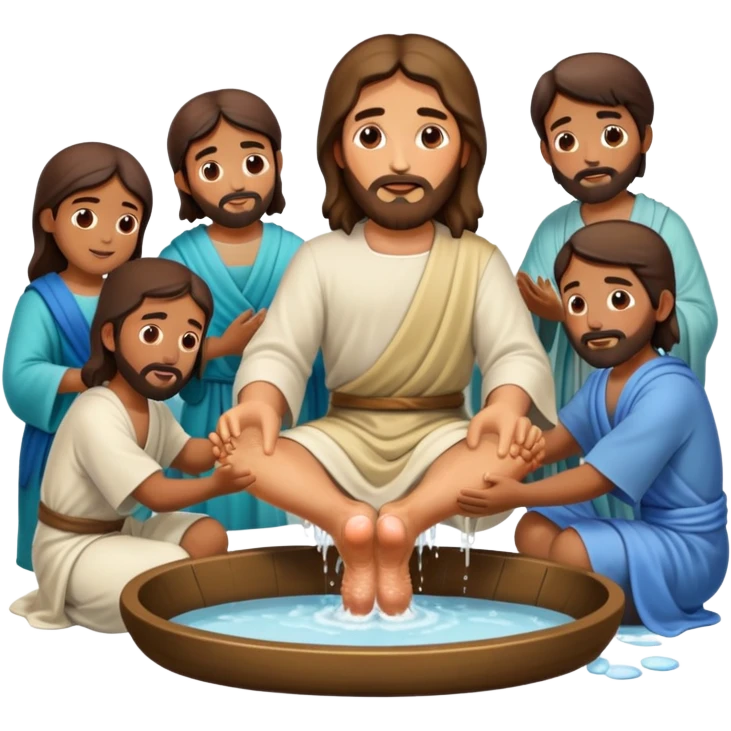 Jesus washes disciples feet emoji