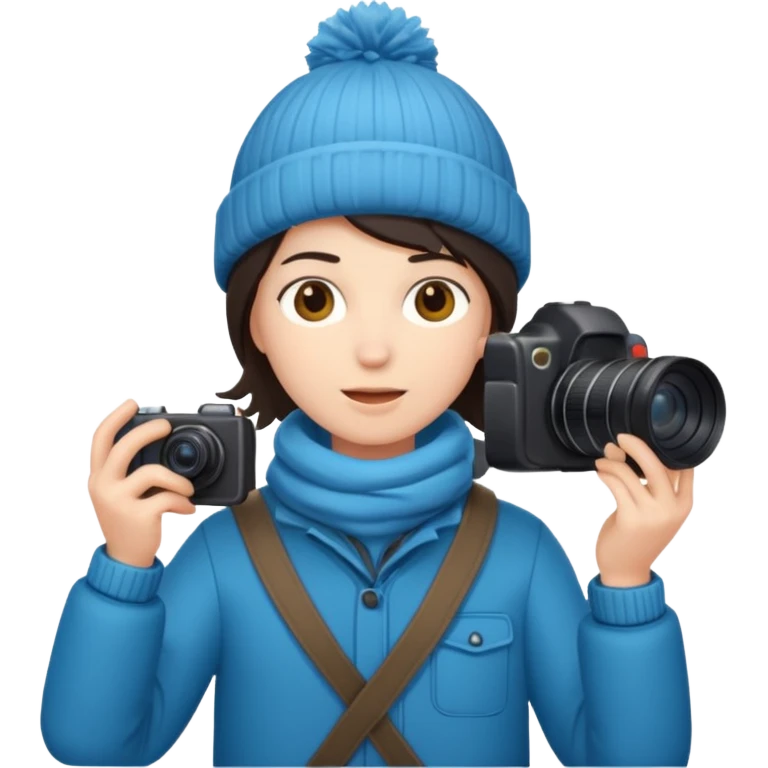 fotographer with winter clothes emoji