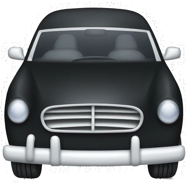 Black car with to white spots on the upper lip emoji