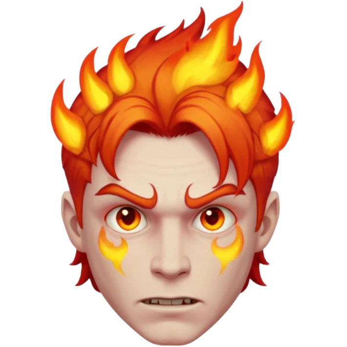 fire hair deamon man emoji