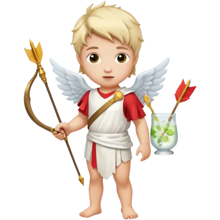 Cupid with arrow mixing Gin Tonic emoji