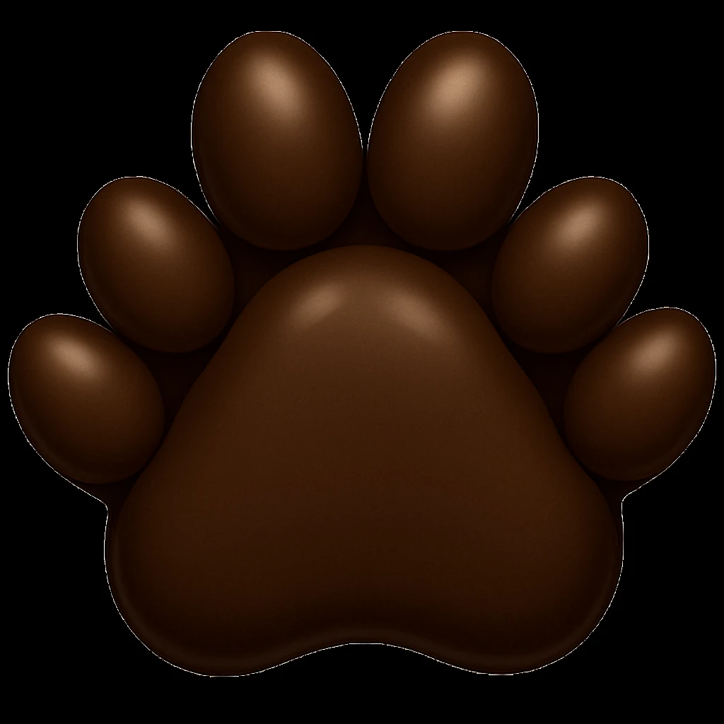 Make the paw print dark brown in apple style emojis emoji