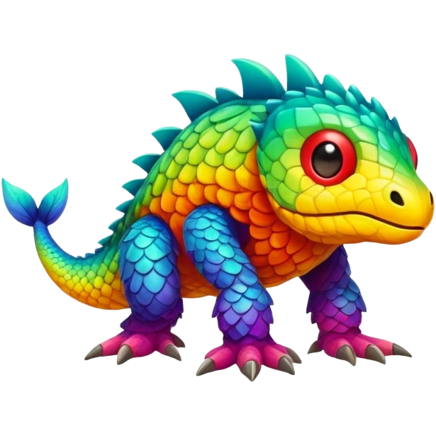 colorful Fakémon-creature (full body) emoji
