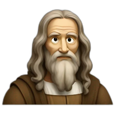 leonardo da vinci thinking emoji