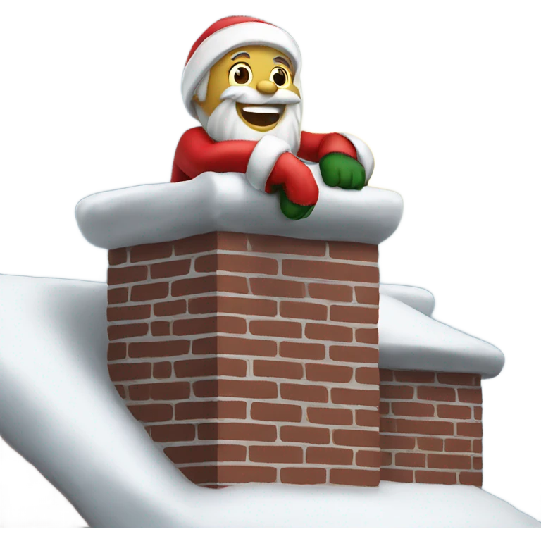 Santa on a chimney emoji
