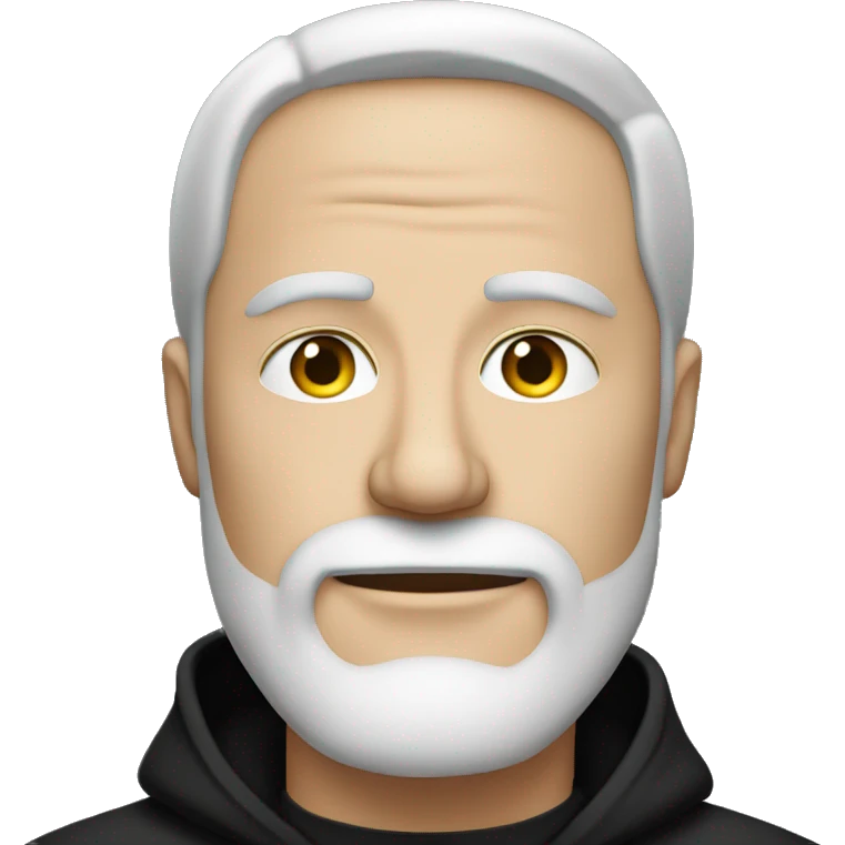 White bearded man, CEO, wearing a black hoodie emoji