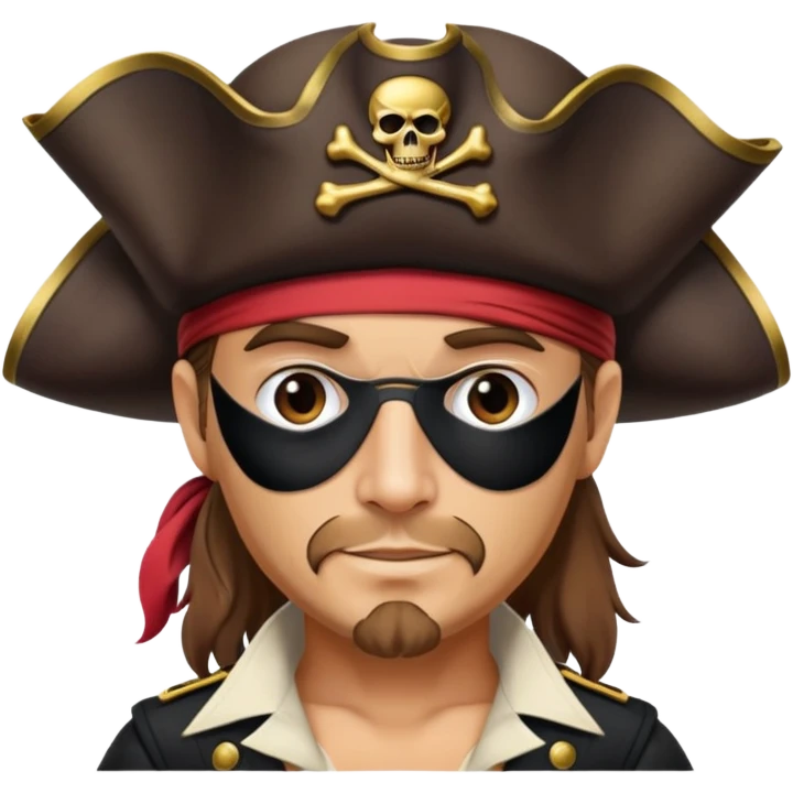 pirate captain with eye patch and hat emoji