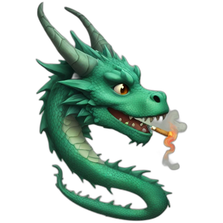 Dragon smoking with tattoos and piercings  emoji