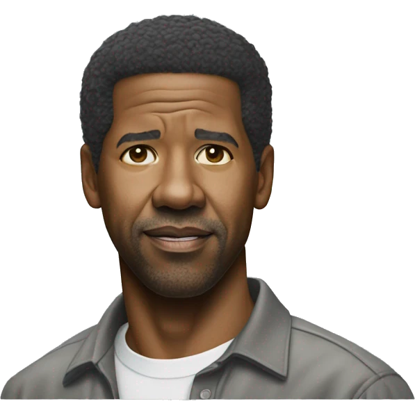 hyper realistic denzel washington wearing shirt emoji