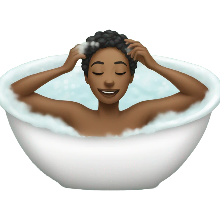 Woman enjoying Selfcare bath emoji