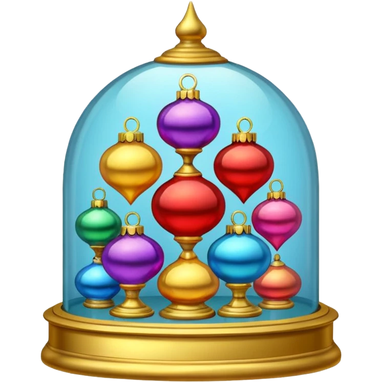 old Ornaments in a glass  showcase emoji
