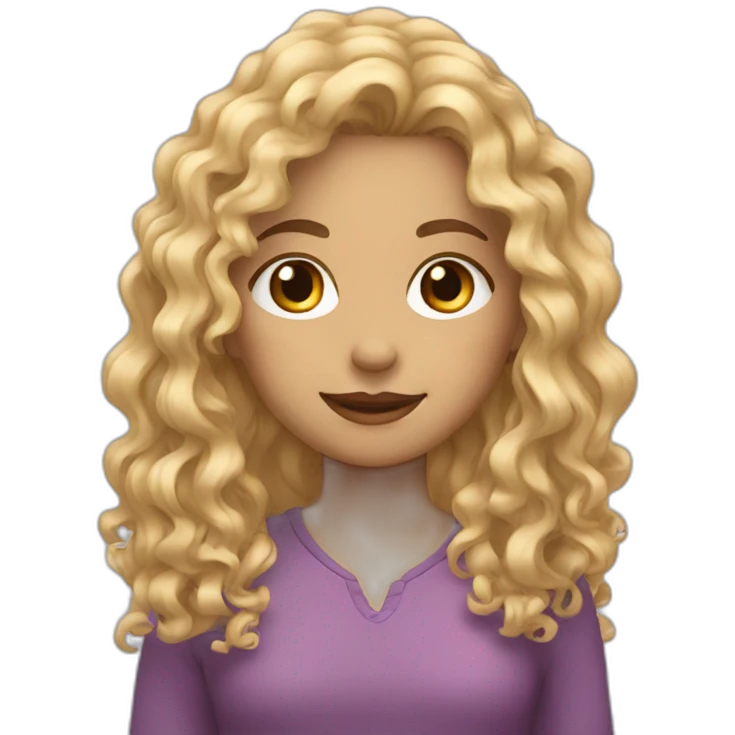 curly blonde girl long hair emoji