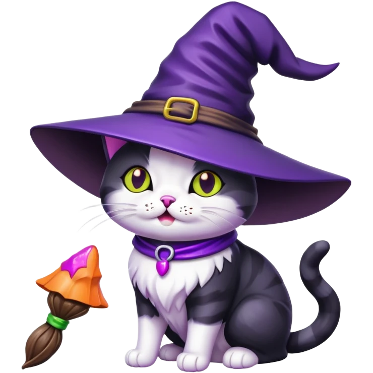 Cat witch gum emoji