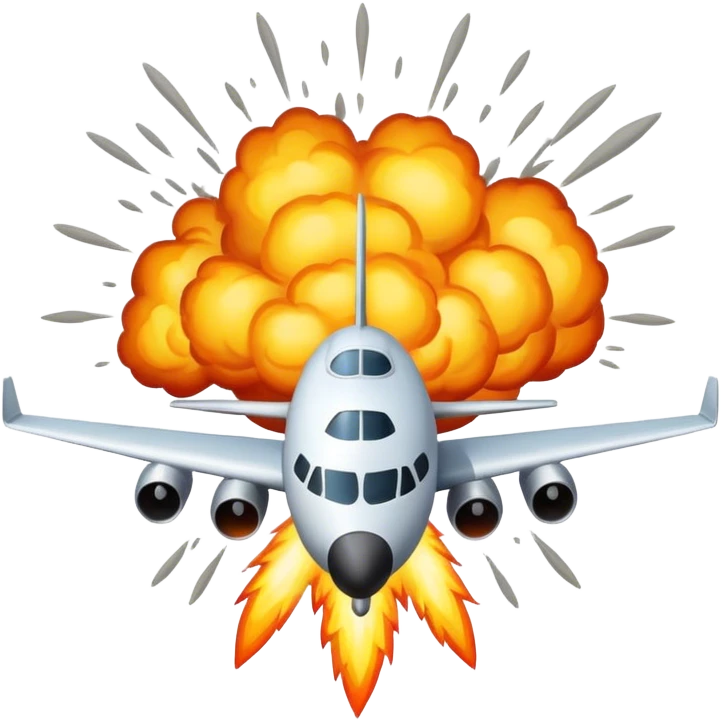 aircraft and explosion emoji