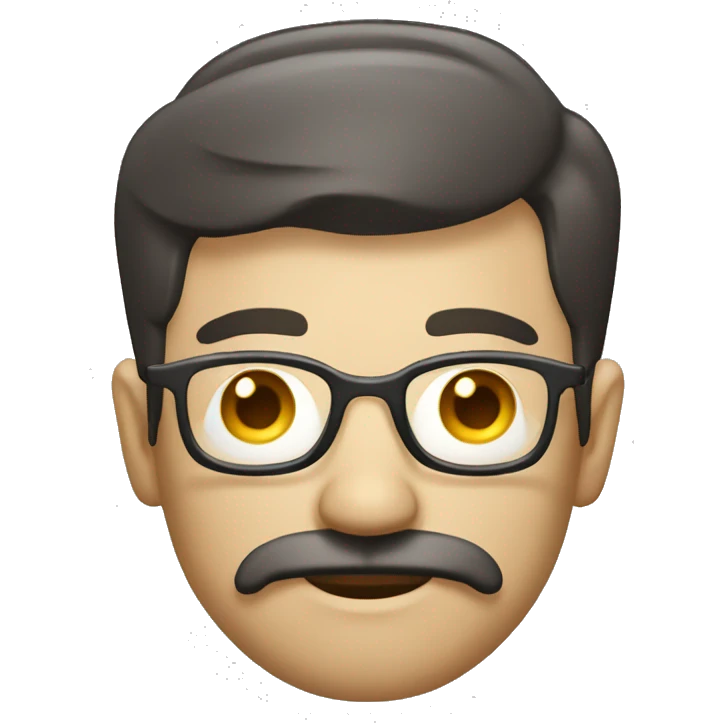 web developer withlght mustache emoji